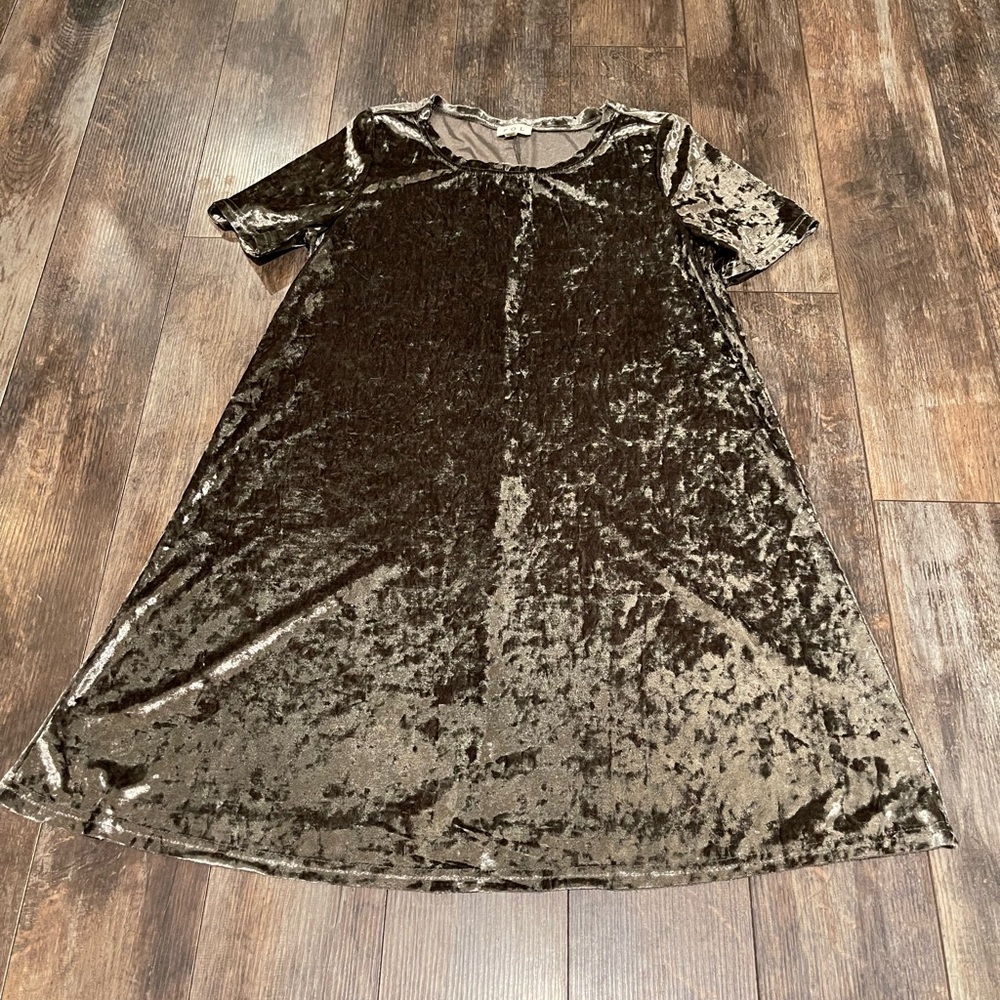 POL Velvet Dress in gunmetal
